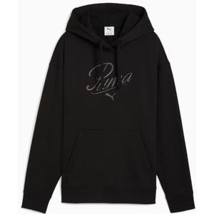 PUMA - ESS SCRIPT COMFORT HOODIE - Puma Black - Katoen