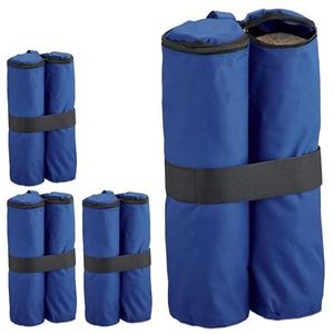 Relaxdays partytent gewichten - set van 4 - Oxford-weefsel - vullen met zand of stenen - blauw
