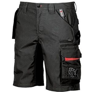 U-Power START, Cargoshort voor heren, slim-fit halflange broek, met knoopsluiting, grote meerdere zakken, stretchkatoen, comfortabele bovenkleding - Black Carbon 58