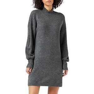 VERO MODA Vmlefile Ls Highneck Dress Noos Jurk voor dames, Medium grijs (grey melange), XS