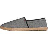 TOMMY HILFIGER HILFIGER CHAMBRAY ESPADRILLE - ZWART - Raffia-detail - Comfortabele Zool