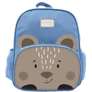 Nuvita 8741 | Kinderrugzak | opbergtas | tas met vakken | ergonomische rugzak voor kinderen | rugzak met verstelbare bandjes voor kleuters | (3-6 jaar) | lichtblauw/beer