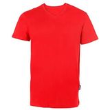 HRM Heren Luxe V-Hals T-shirt, Rood, Maat 4XL I Premium Heren T-shirt Gemaakt van 100% Biologisch Katoen I Basic T-shirt Wasbaar tot 60°C I Hoogwaardige & Duurzame Herenkleding