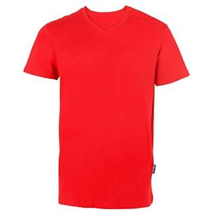 HRM Heren Luxe V-Hals T-shirt, Rood, Maat XL I Premium Heren T-shirt Gemaakt van 100% Biologisch Katoen I Basic T-shirt Wasbaar tot 60°C I Hoogwaardige & Duurzame Herenkleding