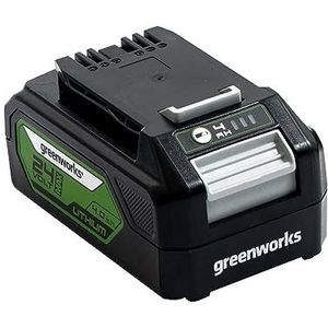 Greenworks 24V Accu - Originele Greenworks Oplaadbare Krachtige Accu voor Alle 24V Tuin Gereedschappen, 4 Ah Lithium-Ion Accu, Snelle Oplading, 3-Staps LED Laadniveau, 2 Jaar Garantie - G24B4
