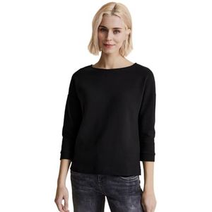 Street One Dames T-shirt 3/4 mouw, zwart, 36