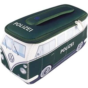 BRISA VW Collectie - Volkswagen Neopreen Universele Make-up Cosmetische Reisapotheek Tas in T1 Bulli Bus Design (Politie/Groen/Groot)