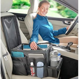 High Road CarHop Autostoel-organizer voor achterbank en voorstoelen, voor kinderen en volwassenen, met bekerhouder, zijvakken en koelvak