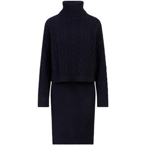 APART gebreide set bestaande uit een jurk zonder mouwen en een trui, nachtblauw, 46