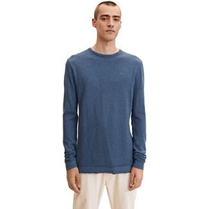TOM TAILOR Uomini Gebreide trui in structuurmix 1032284, 30278 - China Blue Melange, S