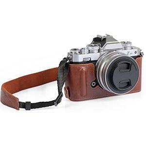 MegaGear MG2016 Ever Ready Lederen Camera Half Case Compatibel met Nikon Z fc (16-50mm) (bruin)