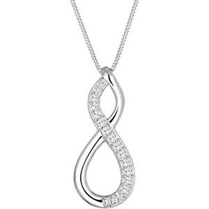 Elli Halsketting voor dames, 925 sterling zilver, verguld Xilion geslepen zirkonia, lengte 45 cm, 45, Facet gesneden, Zirkoon Diamant