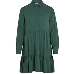 Vila Dames Vimorose L/S Shirt Dress/Su - Noos Dress, Pineedle, 42 EU, Pineedle, 42