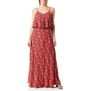 faina Dames maxi-jurk met slangenprint 19222834-FA01, rood slang, M, Maxi-jurk met slangenprint, M