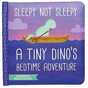 Manhattan Toy 216990 Not Sleepy-EIN kleine dino's Bedtime Adventure Board Boek, vanaf 6 maanden, Multi