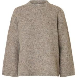 Selected - Gabriella - Gebreide Trui - Oversized Pasvorm - Ronde Hals - Lange Mouwen