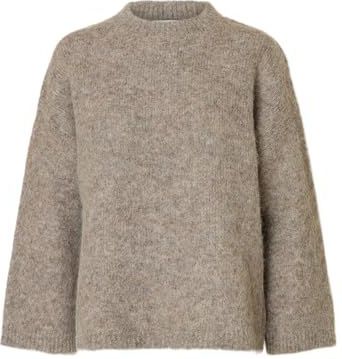 Selected - Gabriella - Gebreide Trui - Oversized Pasvorm - Ronde Hals - Lange Mouwen