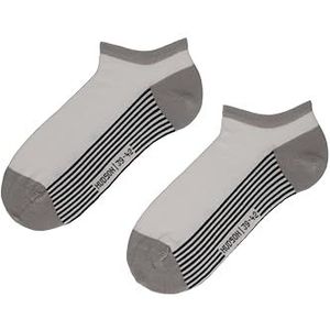 Hudson Heren Sneaker Sokken SPORTY STRIPES Fashion White 39-42, Wit 0008, 39-42 EU