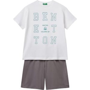 United Colors of Benetton Comp (T-shirt + short), Wit, 120