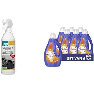 HG natuursteen aanrechtbladreiniger 0.5L & Robijn Color Liquid Detergent for Colourful and Coloured Wash - 6 x 20 washes - Value Pack