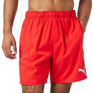 PUMA Heren Heren Mid Shorts Swim Trunks, rood, XXL