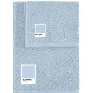 SWEET HOME Pantone™ Handdoekenset 1 + 1 bestaande uit gastendoekjes 40 x 50 cm + gezicht 50 x 100 cm, Oeko Tex gecertificeerd, lichtblauw