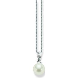 Thomas Sabo SCKE150060 Damesketting met hanger, 925 zilver, parel, wit, ovaal geslepen, zirkonia, 42 cm