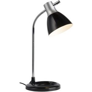 BRILLIANT lamp Jan tafellamp zilver/zwart | 1x A60, E27, 40W, geschikt voor normale lampen (niet inbegrepen) | Schaal A ++ tot E | Met drukschakelaar op het hoofd