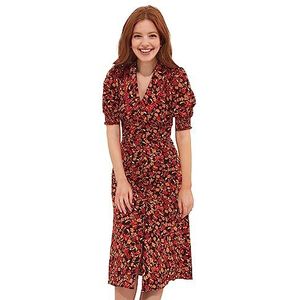 Joe Browns Midi-jurk voor dames, herfst, bloemen, statement, kraag, 3/4 mouwen, veelkleurig, 8, Meerkleurig, 34