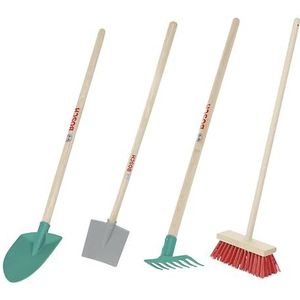 Theo Klein 2794 Bosch-tuingereedschapset I Bestaande uit schep, bladhark, hark en bezem I Speelgoed voor kinderen vanaf 3 jaar