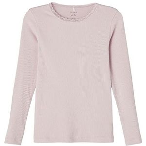 NAME IT Nkfkab Ls Slim Top Noos T-shirt voor meisjes, Violet Ice, 146/152 cm