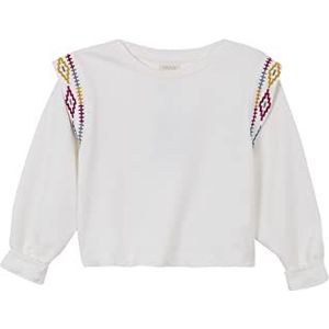 Gocco borduurwerk sweatshirt, Gebroken wit, 11-12 Jaren