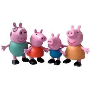 Comansi Set van 4 figuren uit de Peppa Pig familie: Peppa, George, Mama en Papa, figuren 6 cm