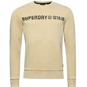 Superdry Vintage Corp Logo Crew Sweatshirt voor heren, Pelican Beige, M