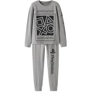 NAME IT Jongens Nkmolympos Ps Ls Nachtset Bfu, gemengd grijs, 146-152