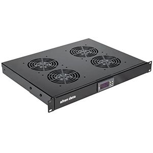 Aiten Data Digitale thermostaat met 4 ventilatoren, 1U, voor rek, zwart