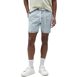 Koton Heren Denim Shorts Trekkoord Pocket Gedetailleerd Katoen, Light Indigo (600), 30