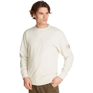 Calvin Klein Jeans heren Sweatshirts Badge Crew Neck J30j323426, Wit (Ivoor), XXS