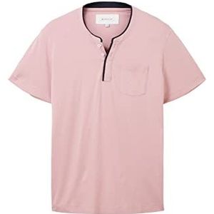 TOM TAILOR Serafino T-shirt voor heren, met borstzak, 11055 - Morning Pink, XXL