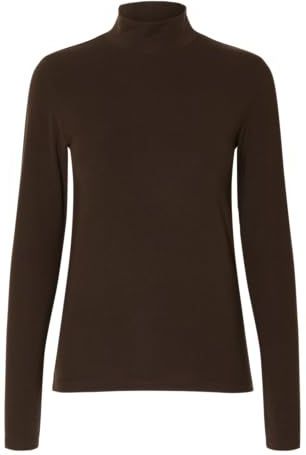 Basic - Hoge Hals Top - Lange Mouwen - Slim Fit