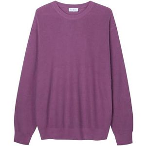 Diana Studio, Gebreide ronde hals, voor heren, 100% katoen, lange mouwen, regular fit, Paars, XL