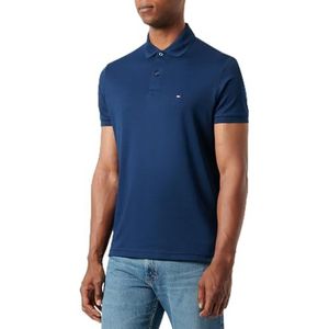 Tommy Hilfiger Essentiële REG-polo van vloeibaar katoen voor heren, Blauw (avondlucht), S