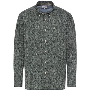 Camel Active - Overhemd - Geborstelde Katoen-Popeline - All-Over Print - Regular Fit