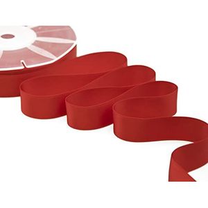 Furlanis - Dubbelzijdig satijnen lint, Italiaanse stof - rood, 25 mm x 50 m