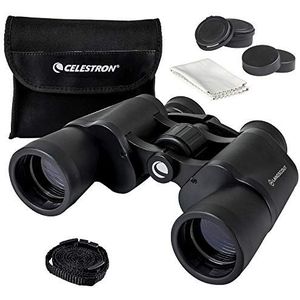 Celestron 72358 LandScout 8x40 mm Waterwerende Porro Prisma-verrekijker met rubberen grip, gecoate lens, K9 optisch glas, nekband en zachte draaghoes, Zwart