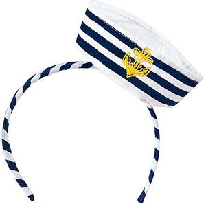 Boland 44356 - Tiara Navy Sailor met pet, haarband, matroos, zeevrouw, marine, accessoire, hoofddeksel, kostuum, themafeest, carnaval