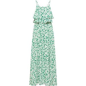 IKITA Dames maxi-jurk met bloemenprint 19222815-IK01, groen wit, L, Maxi-jurk met bloemenprint, L