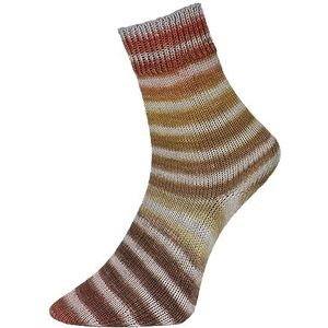 Woolly Hugs Paint Socks van Veronika Hug, 4-draads, 100g/420 m, 75% scheerwol/25% polyamide, 2 identieke sokken gebreid, (202 geelgrijs)