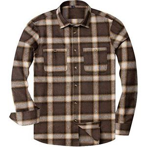 Alimens & Gentle Men's Flannel Plaid Shirt Casual Fall Clothes Work Button Down Shirts