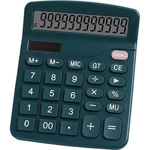 Mnixy 1 stuk rekenmachine, standaard bureaurekenmachine, 12-cijferige dual-power (zonne-energie en batterij), tafelrekenmachine met grote toetsen, voor kantoor, thuis en school